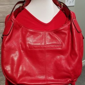 Red Leather Lucky Brand Hobo
